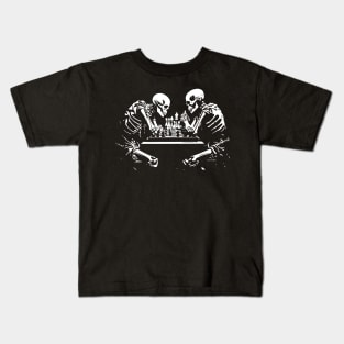 skeletons play chess Kids T-Shirt